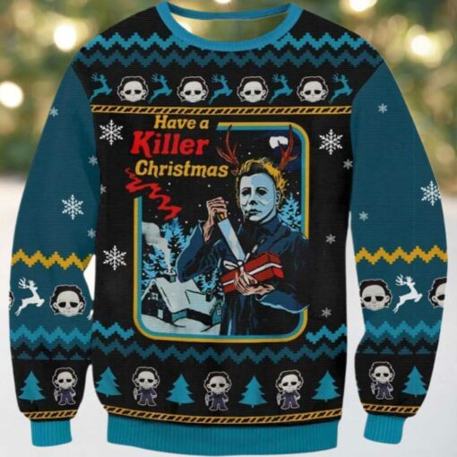 Micheal Myers Killer Christmas Ugly Sweater