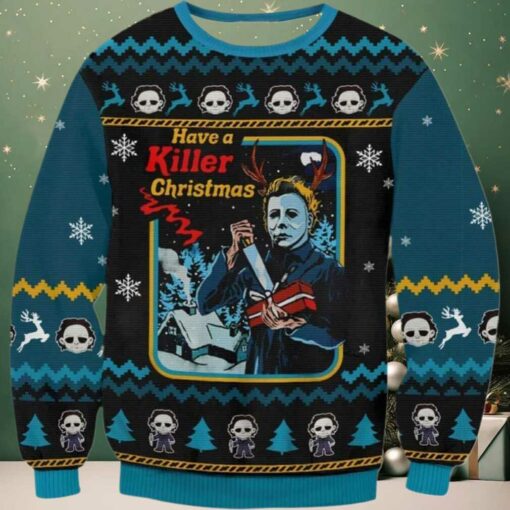 Micheal Myers Killer Christmas Ugly Sweater