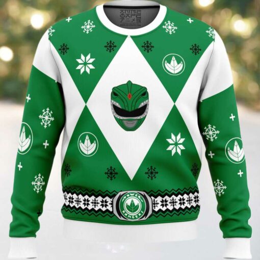 Mighty Morphin Power Rangers Green Ugly Christmas Sweater