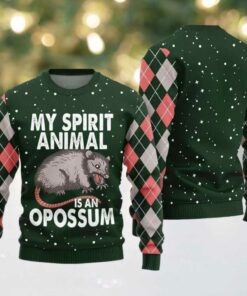 My Spirit Animal Is An Opossum Ugly Sweater Christmas 2025