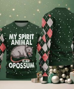My Spirit Animal Is An Opossum Ugly Sweater Christmas 2025