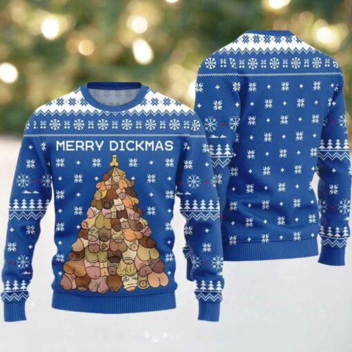 Naughty Funny Merry Dickmas Ugly Sweater Christmas 2025