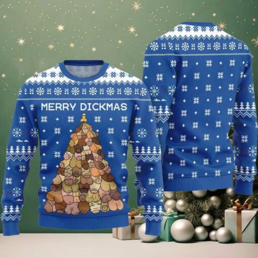 Naughty Funny Merry Dickmas Ugly Sweater Christmas 2025