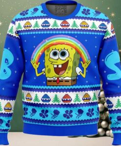 Nickelodeon Cartoons Rainbow SpongeBob Ugly Christmas Sweater