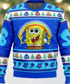 Nickelodeon Cartoons Rainbow SpongeBob Ugly Christmas Sweater