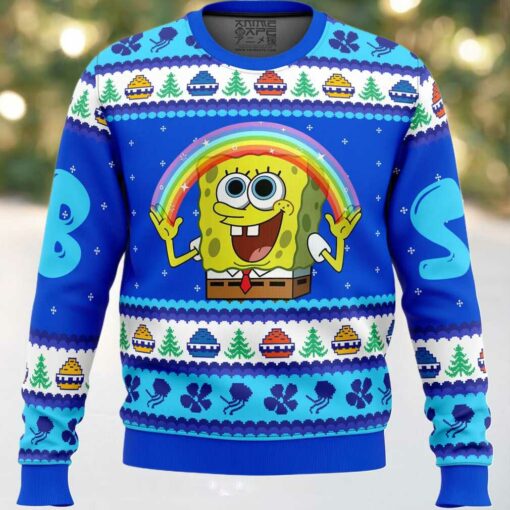 Nickelodeon Cartoons Rainbow SpongeBob Ugly Christmas Sweater