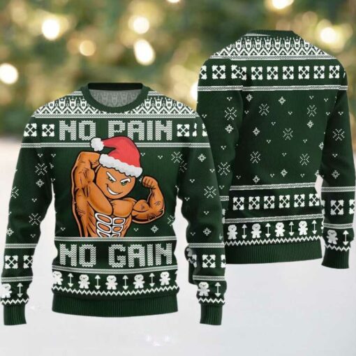 No Pain No Gain Ugly Sweater Christmas 2025
