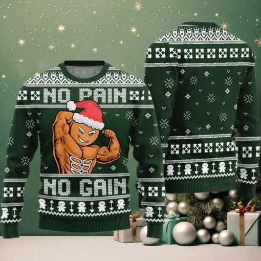 No Pain No Gain Ugly Sweater Christmas 2025
