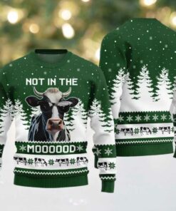 Not In The Mood Cow Ugly Sweater Christmas 2025