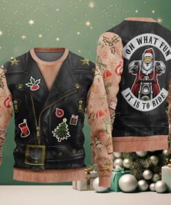 Oh What Fun It Is To Ride Santa Jacket Ugly Sweater Christmas 2025