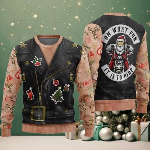 Oh What Fun It Is To Ride Santa Jacket Ugly Sweater Christmas 2025