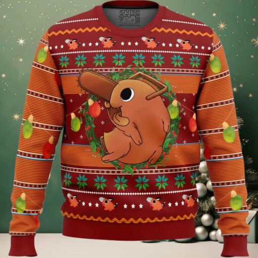 Pochita Chainsaw Man Ugly Christmas Sweater