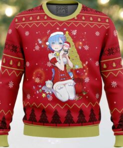 Re Zero Rem Christmas Ugly Christmas Sweater
