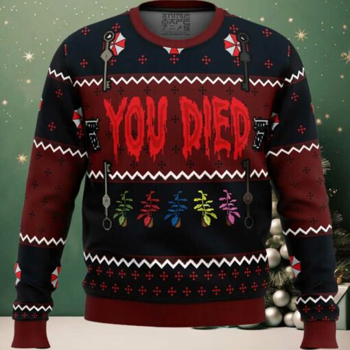Resident Evil You Died Ugly Christmas Sweater