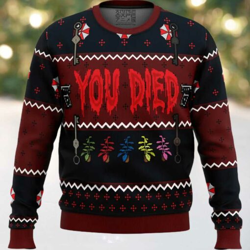 Resident Evil You Died Ugly Christmas Sweater