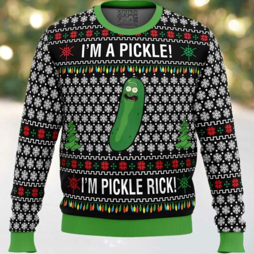 Rick and Morty Pickle Rick Ugly Christmas Sweater