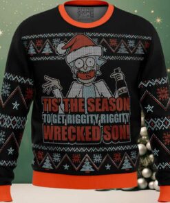 Rick and Morty Tis The Season Ugly Christmas Sweater