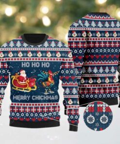 Santa Clause Riding Chicken Ugly Sweater