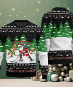 Santa Plays Hockey Ugly Sweater Christmas 2025