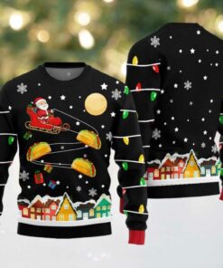 Santa Taco Sleigh Ugly Sweater Christmas 2025