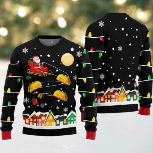 Santa Taco Sleigh Ugly Sweater Christmas 2025