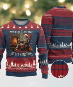 Skeleton When You’re Dead Inside But It’s Christmas Ugly Sweater