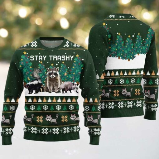 Stay Trashy Critter Ugly Sweater Christmas 2025