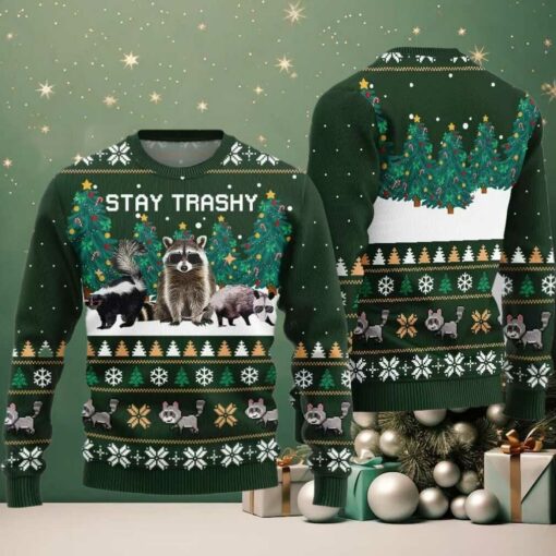 Stay Trashy Critter Ugly Sweater Christmas 2025