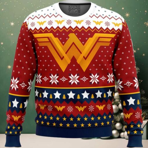 Super Heroes Wonder Woman Christmas Ugly Christmas Sweater