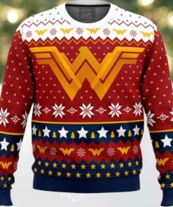 Super Heroes Wonder Woman Christmas Ugly Christmas Sweater