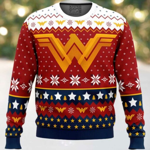 Super Heroes Wonder Woman Christmas Ugly Christmas Sweater