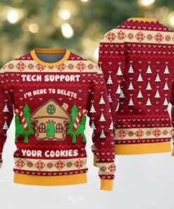 Tech Support Delete Your Cookies Ugly Sweater Christmas 2025