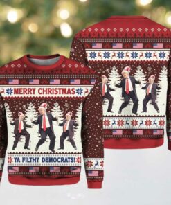 Trump Dancing Merry Christmas Ya Filthy Democrats Ugly Sweater