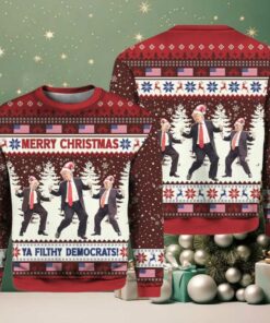 Trump Dancing Merry Christmas Ya Filthy Democrats Ugly Sweater