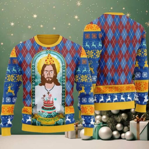 Unique Jesus Birthday Boy Ugly Sweater Christmas 2025