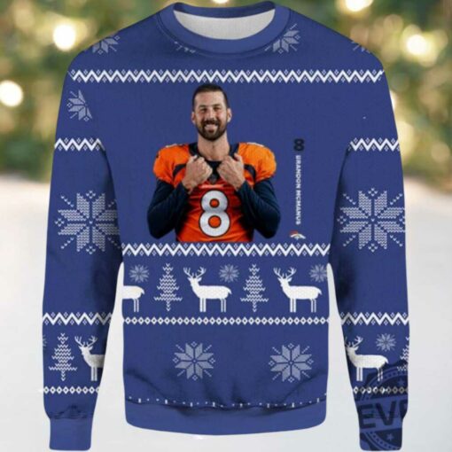 2025 Brandon Mcmanus Player Of The Week Denver Broncos Ugly Sweater