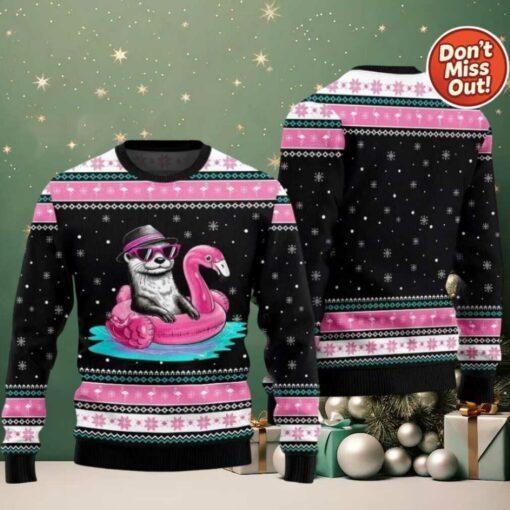 2025 Christmas Otter Flamingo Ugly Xmas Sweater