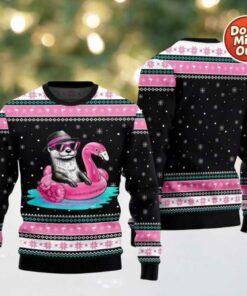 2025 Christmas Otter Flamingo Ugly Xmas Sweater