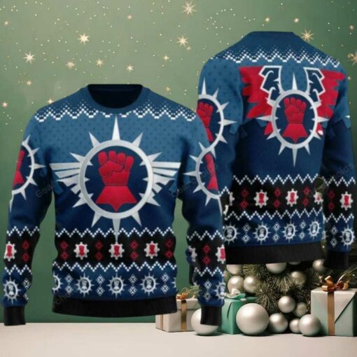 2025 Christmas Warhammer Crimson Fists Iconic Ugly Christmas Sweater