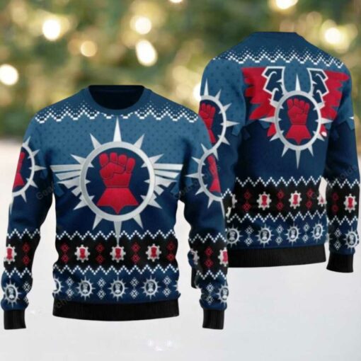 2025 Christmas Warhammer Crimson Fists Iconic Ugly Christmas Sweater