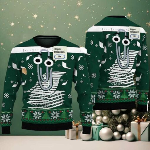 2025 Clippy Holiday Ugly Christmas Sweater