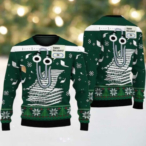 2025 Clippy Holiday Ugly Christmas Sweater