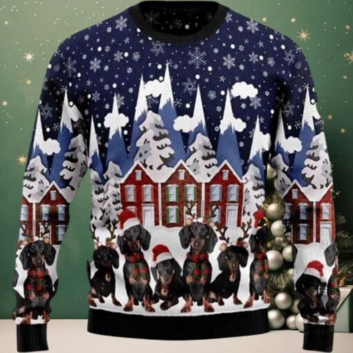 2025 Dachshund Family Dog Ugly Christmas Sweater