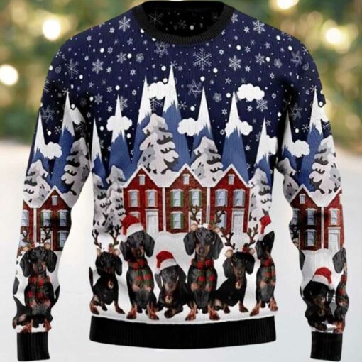 2025 Dachshund Family Dog Ugly Christmas Sweater