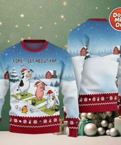 2025 Fore Get About Par Ugly Christmas Sweater Best Funny Sweaters