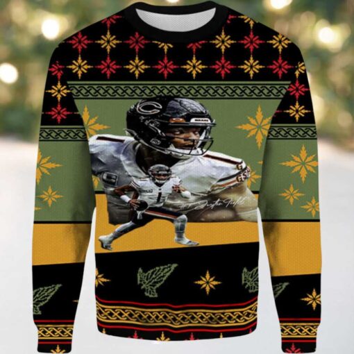 2025 Justin Fields Chicago Chicago Bears Ugly Sweater