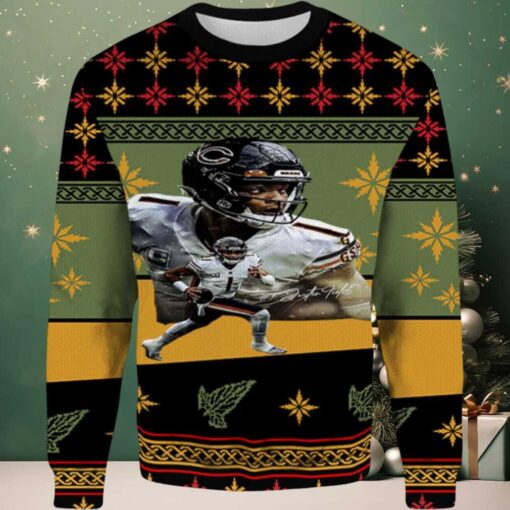2025 Justin Fields Chicago Chicago Bears Ugly Sweater