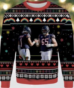 2025 Justin Fields Cody Whitehair Chicago Bears Ugly Sweater
