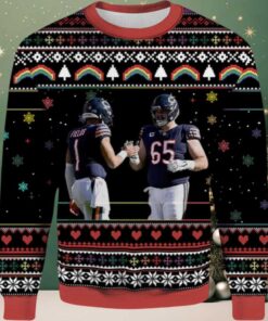 2025 Justin Fields Cody Whitehair Chicago Bears Ugly Sweater