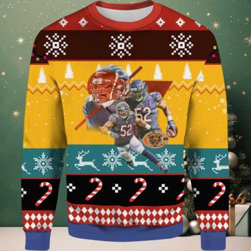 2025 Khalil Mack Chicago Bears Ugly Christmas Sweater